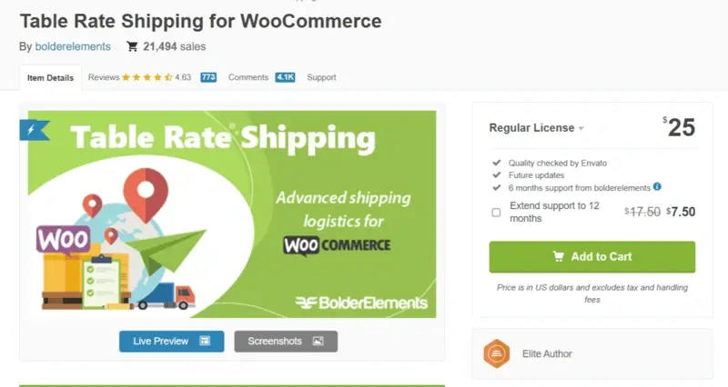 WooCommerce Table Rate Shipping