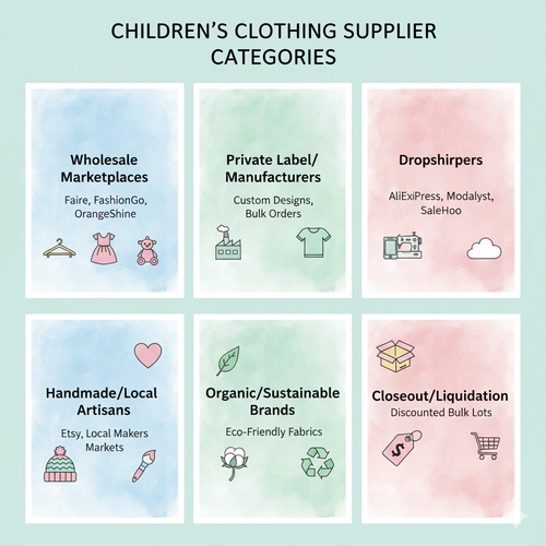 children’s clothing supplier categories