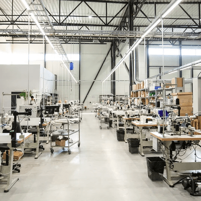 Ethical textile manufacturing facility in Canada producing print-on-demand products